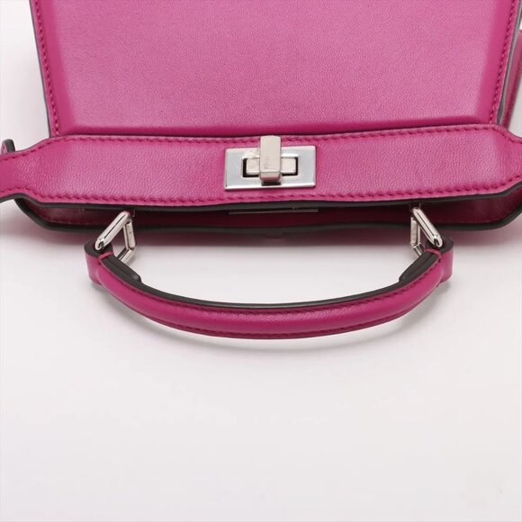 Fendi Peek-a-Boo ICU Co., Ltd. Mini Leather 2-Way Shoulder Bag – Magenta - Picture 4 of 10